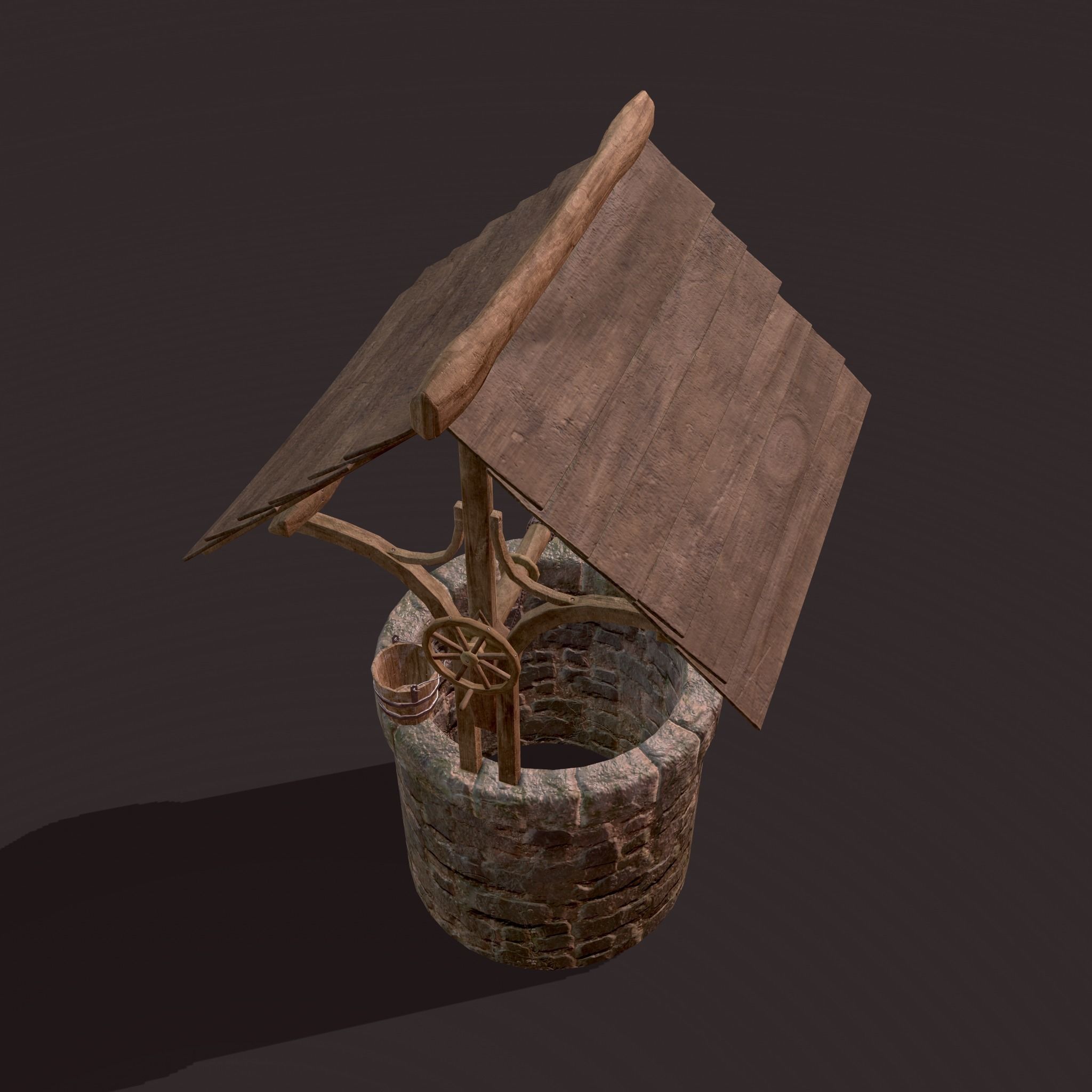 Medieval Style Well  Free low-poly 3D model_8