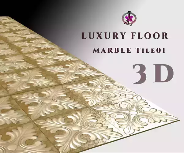 Luxury Floor - Marble Tiles 01 Low-poly 3D model