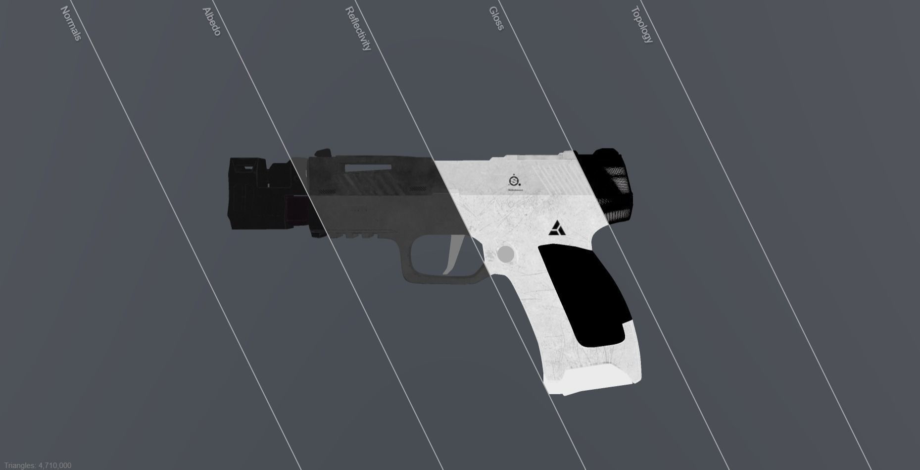pistol 9mm 3d modeling and rendering 3D model_8