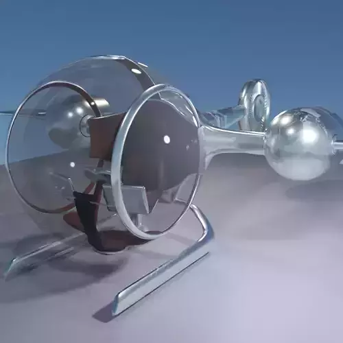 Helicopter futuristic airplane flying in sky