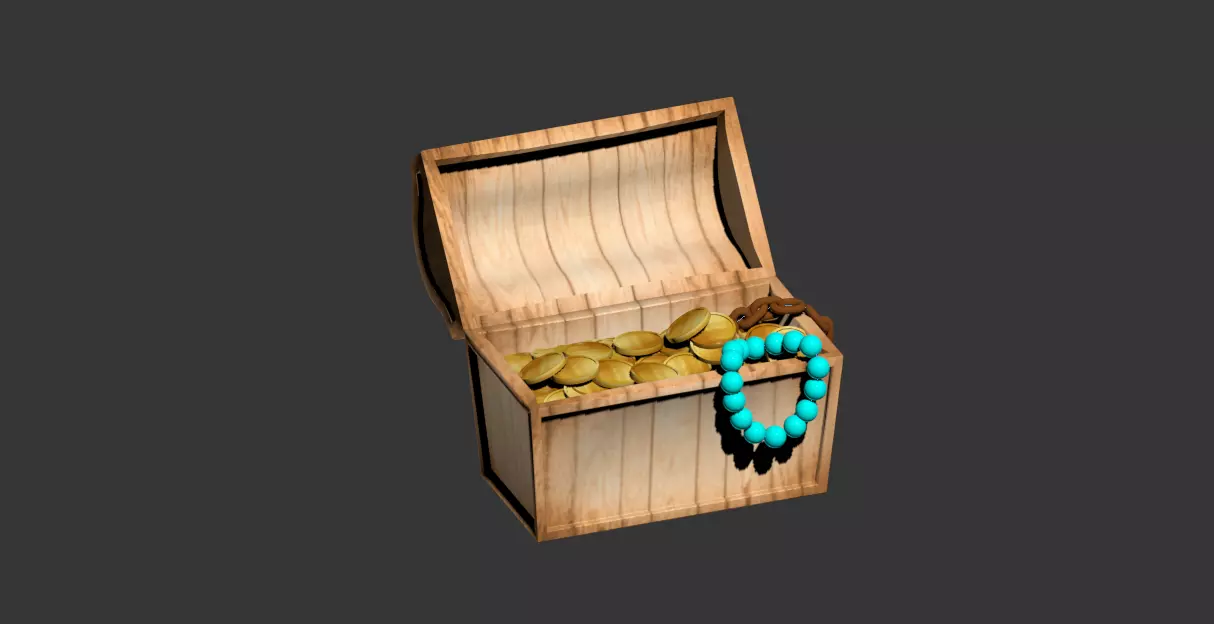 Treasure chest 3D model_0