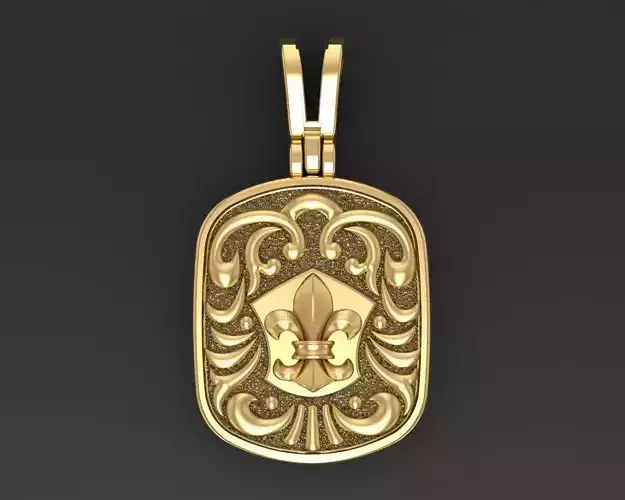 Royal lily lys flower fleur de lys pendant