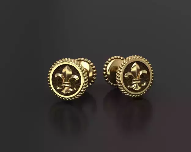 Royal lily studs earrings