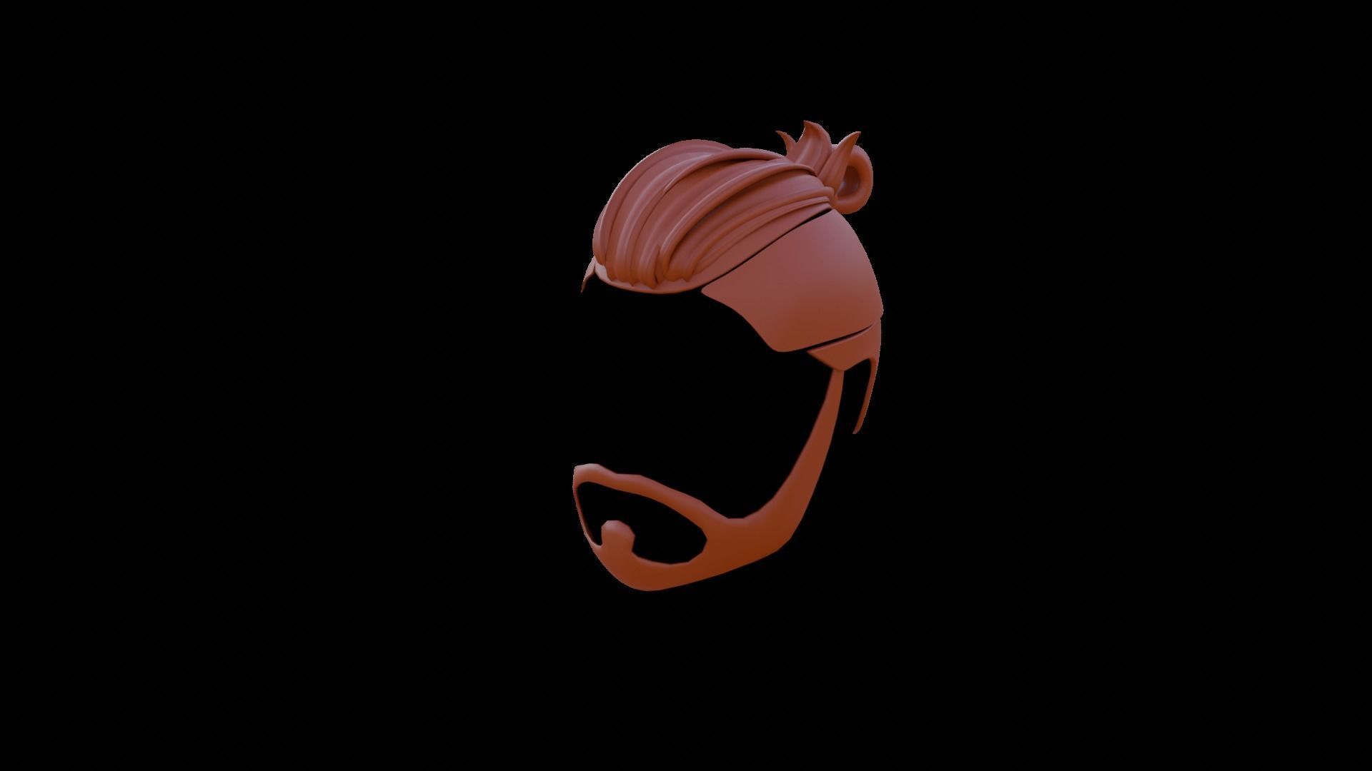 Base Stylized Haircuts 41-45 Low-poly 3D model_30