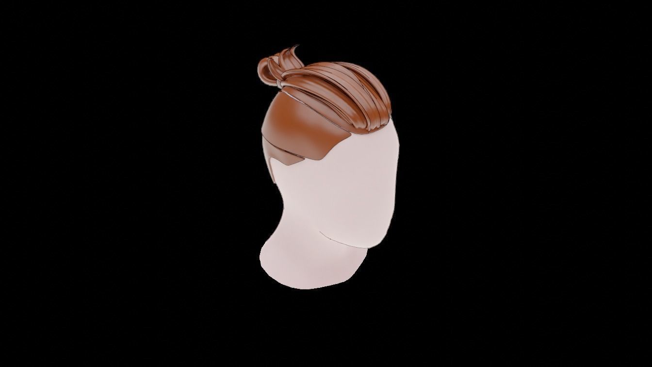 Base Stylized Haircuts 41-45 Low-poly 3D model_13