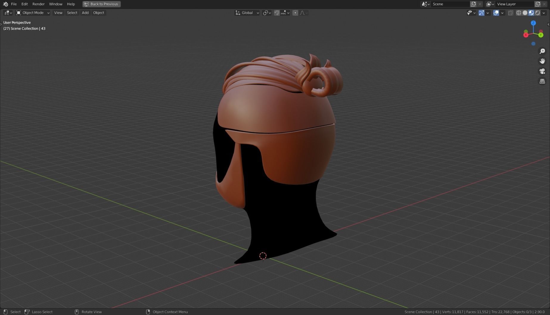 Base Stylized Haircuts 41-45 Low-poly 3D model_8