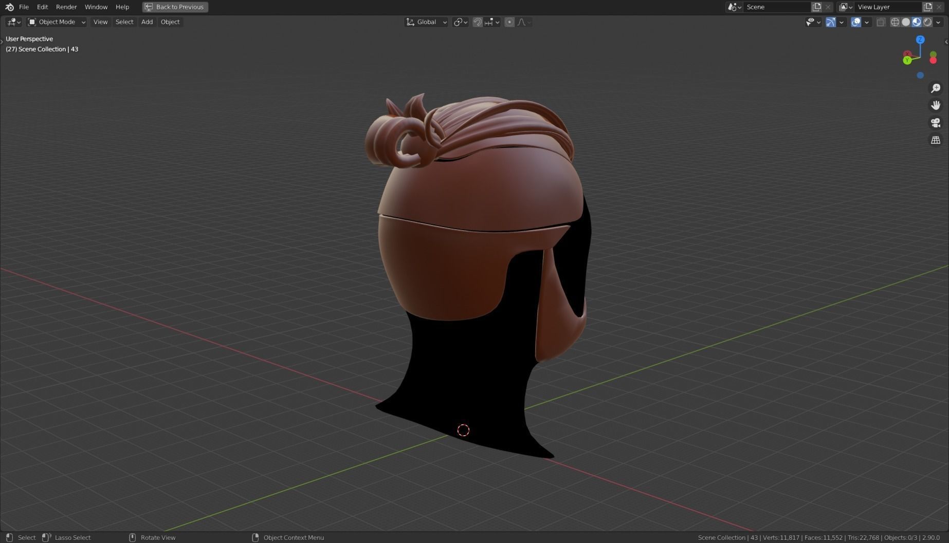 Base Stylized Haircuts 41-45 Low-poly 3D model_11