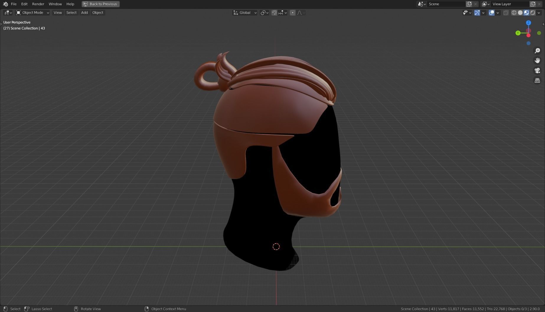 Base Stylized Haircuts 41-45 Low-poly 3D model_9