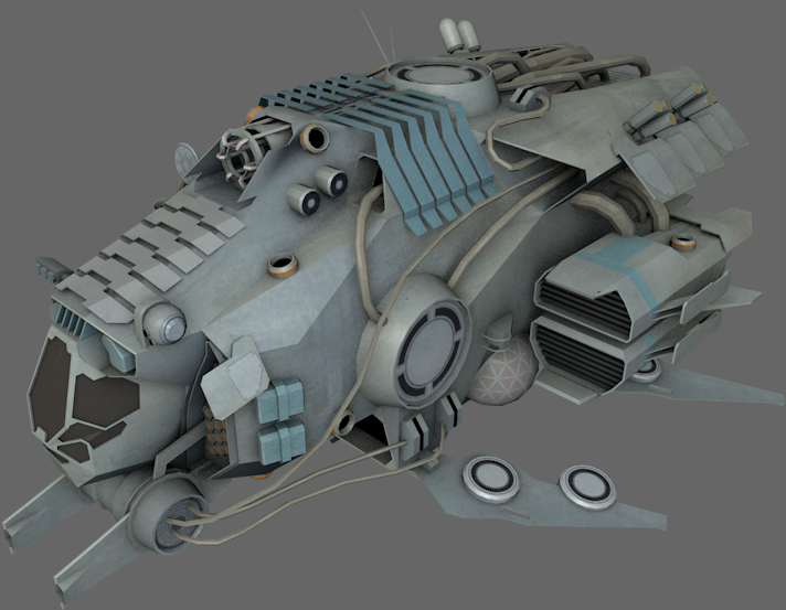 14 Spaceships Collection Low-poly 3D model_7