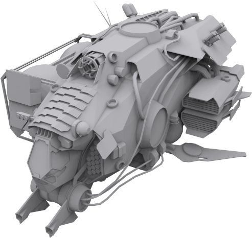 14 Spaceships Collection Low-poly 3D model_20