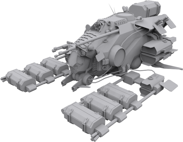 14 Spaceships Collection Low-poly 3D model_23