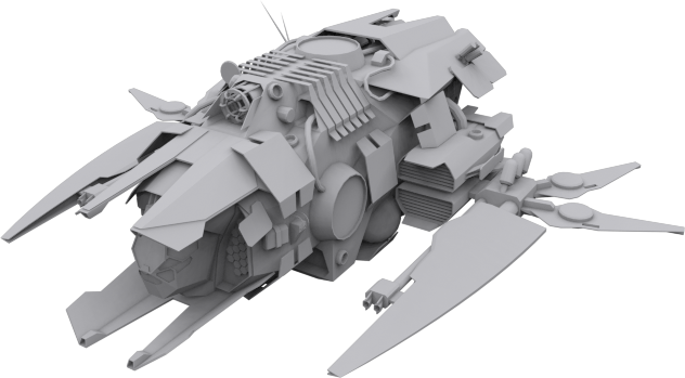 14 Spaceships Collection Low-poly 3D model_24
