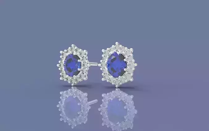 Oval Halo Earrings