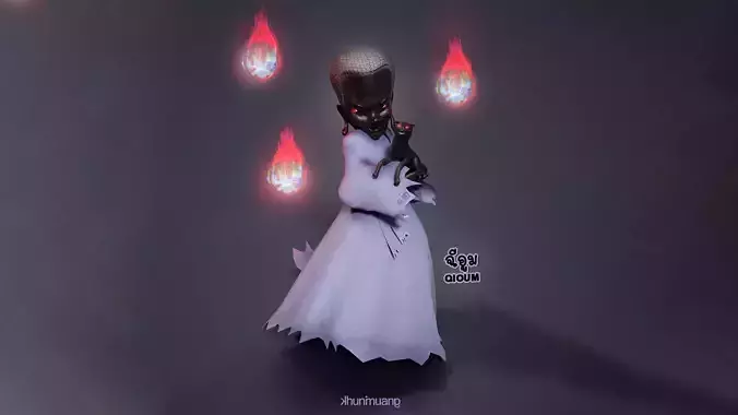 Character design based on ghosts from Thai nuns