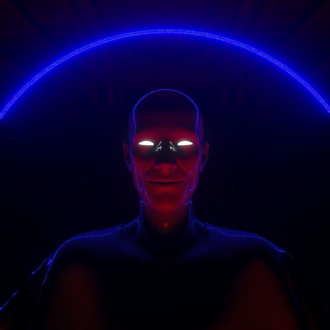 man meditation 3D model_4