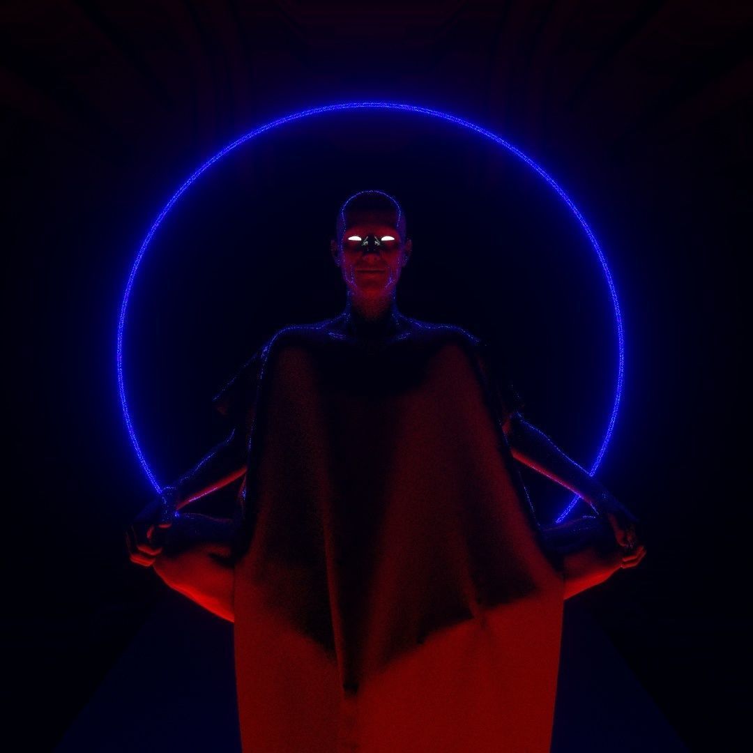 man meditation 3D model_3