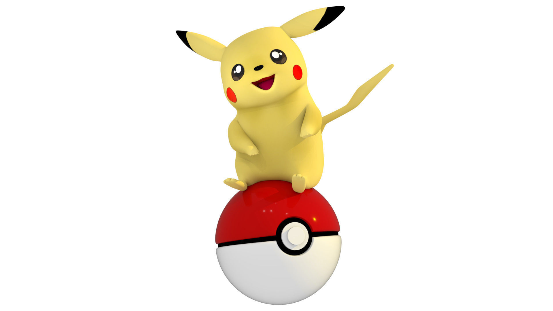 Pikachu Pokemon Low-poly 3D model_11