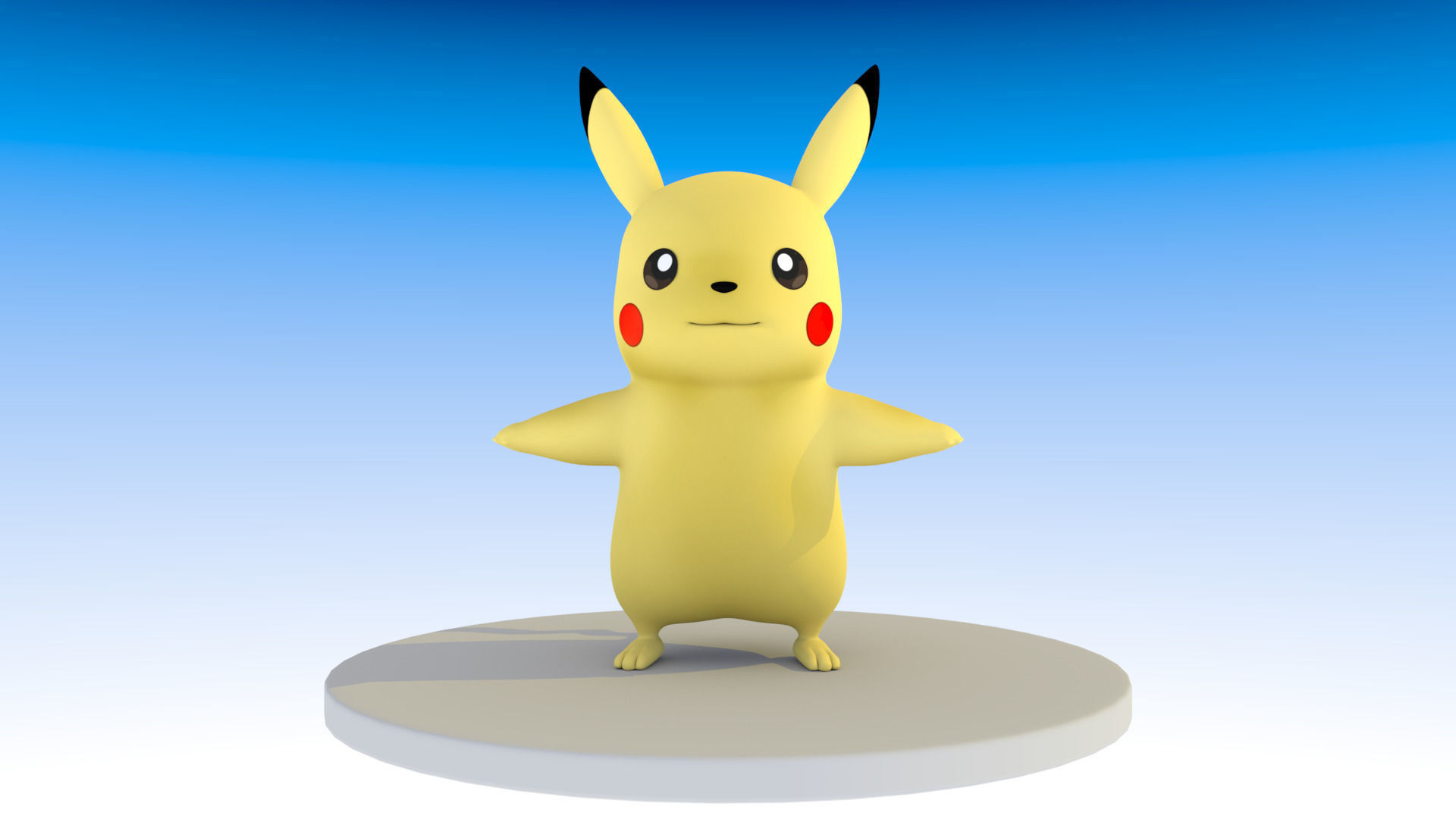 Pikachu Pokemon Low-poly 3D model_5