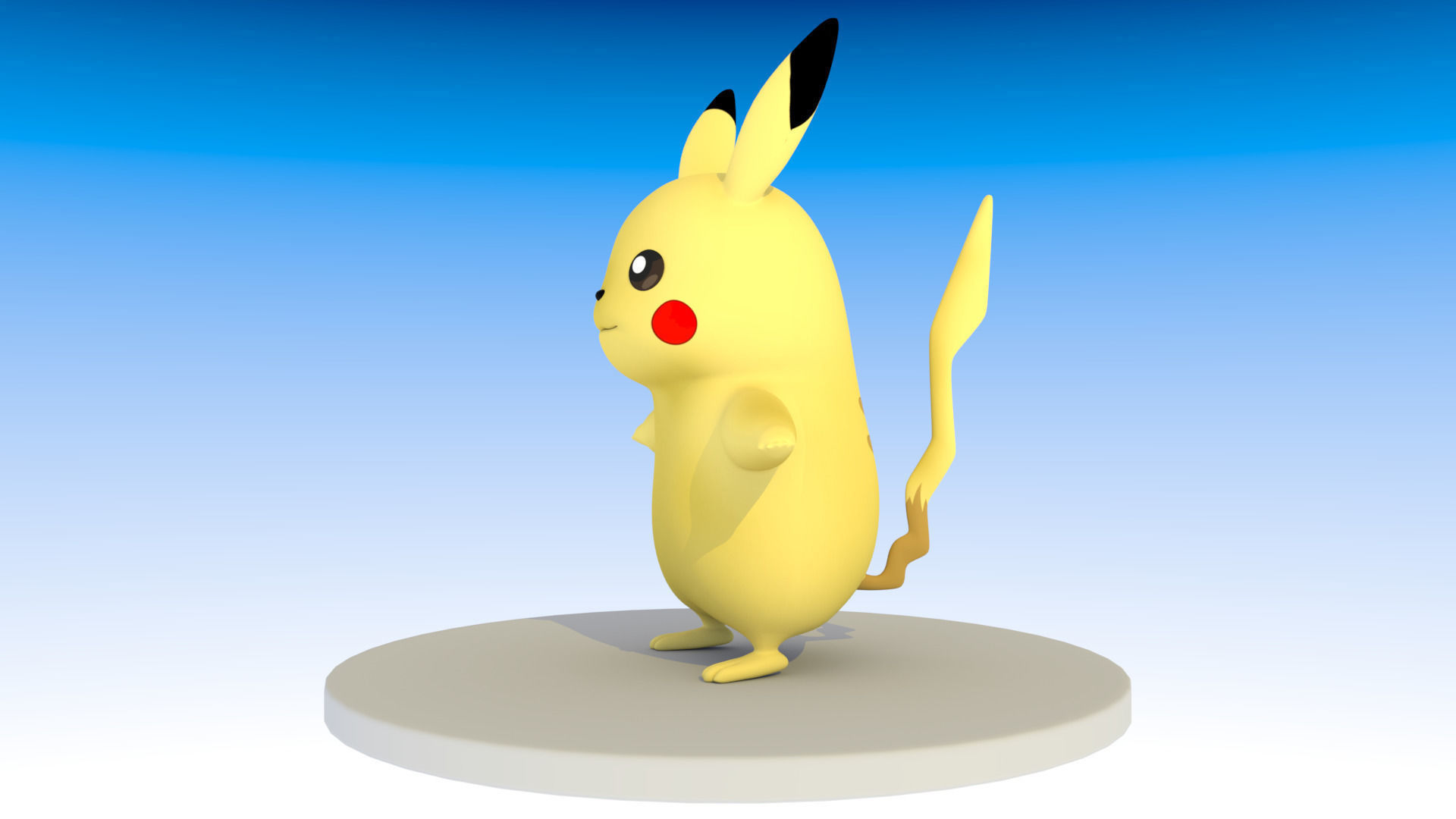 Pikachu Pokemon Low-poly 3D model_2