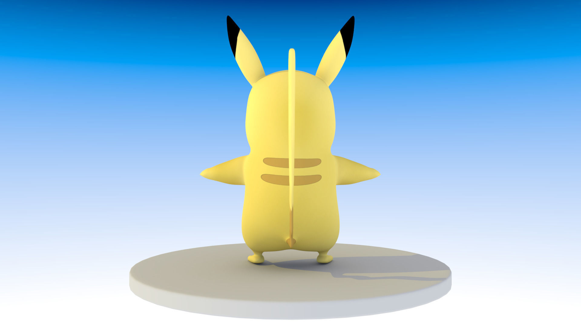 Pikachu Pokemon Low-poly 3D model_4
