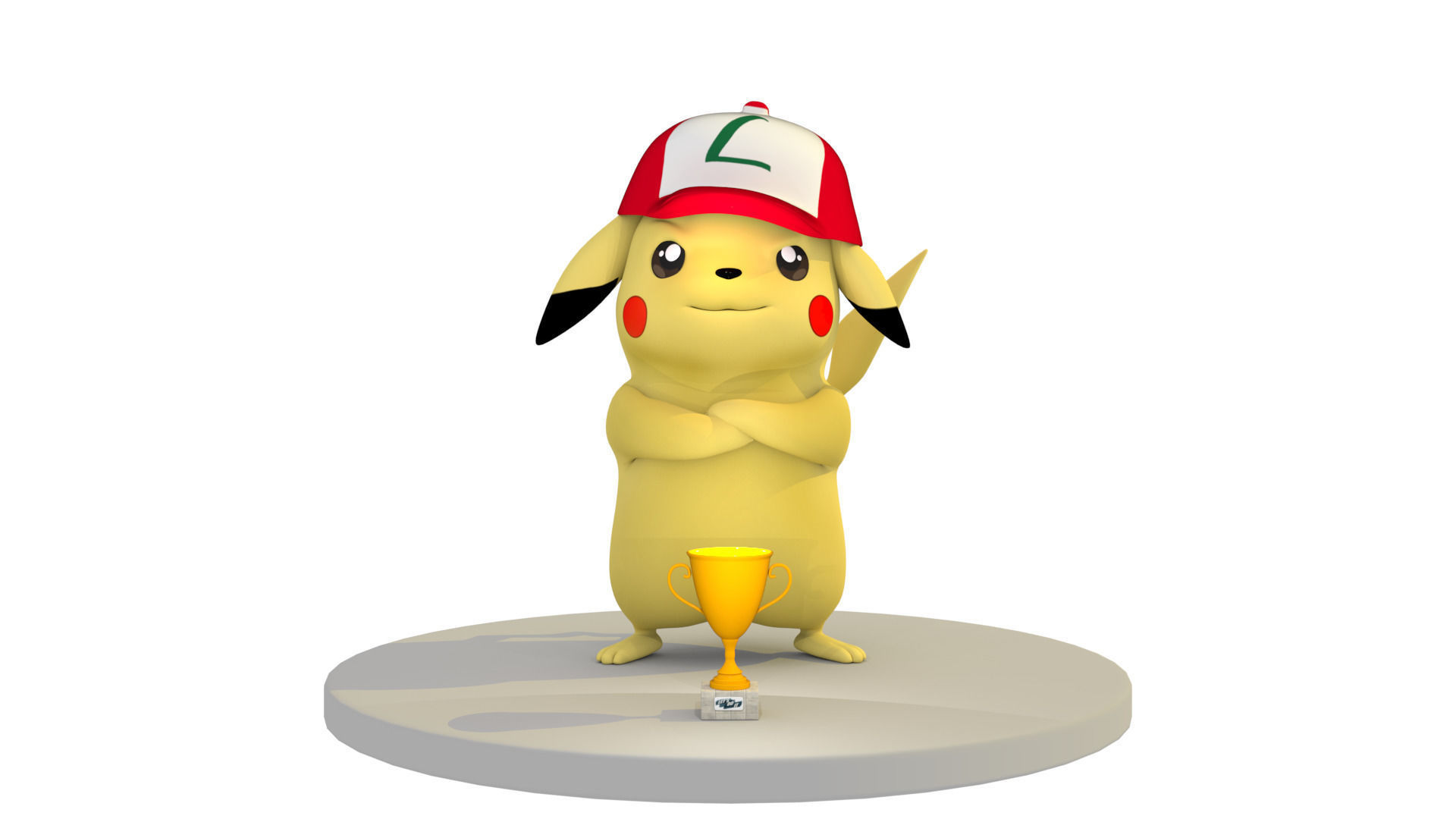 Pikachu Pokemon Low-poly 3D model_9