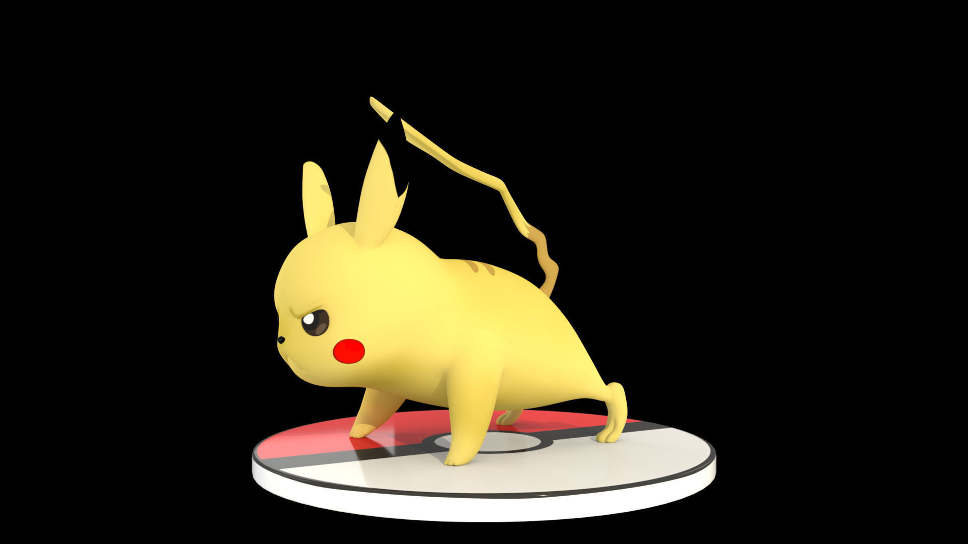 Pikachu Pokemon Low-poly 3D model_8