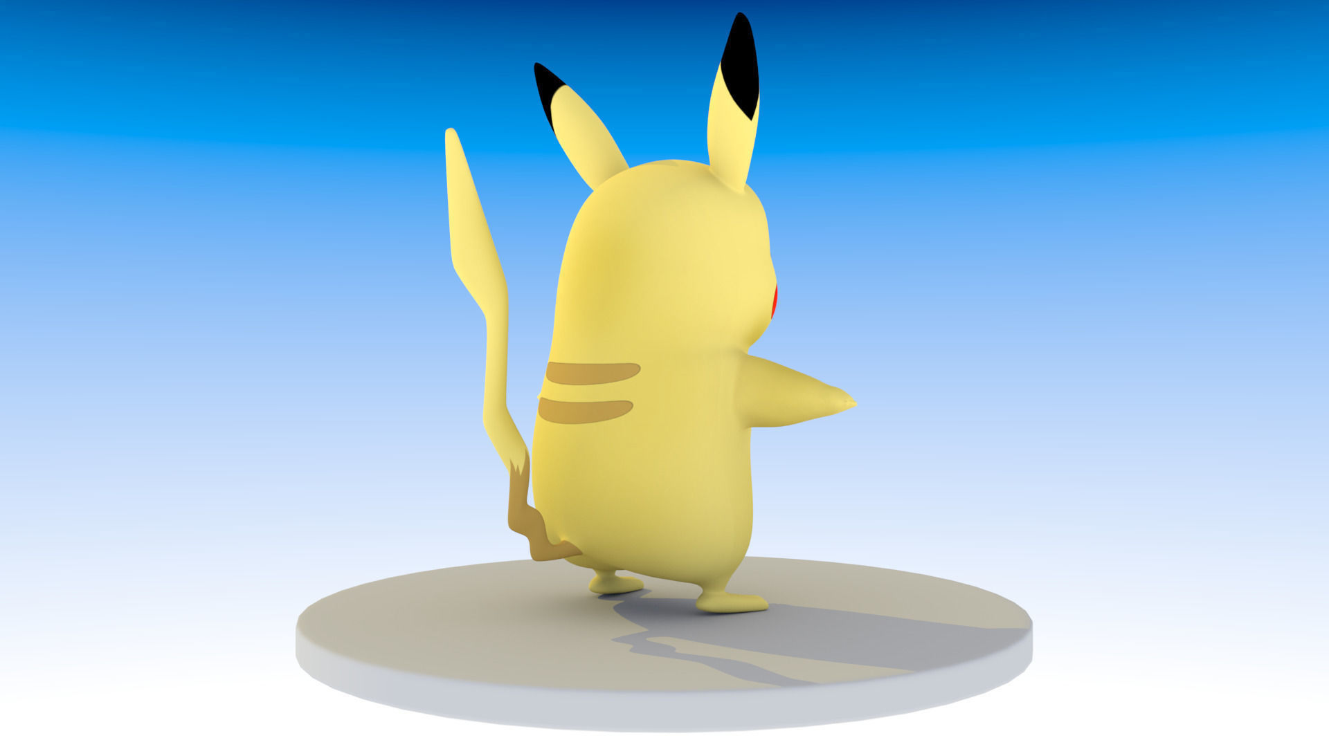 Pikachu Pokemon Low-poly 3D model_3