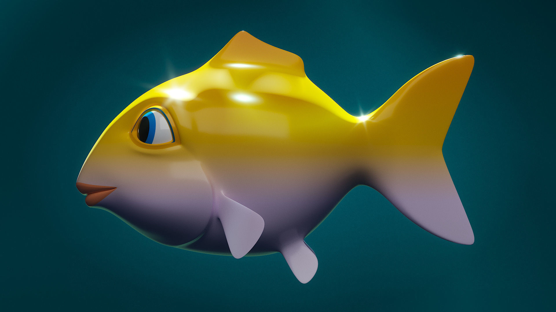 Small Fish Animated Low-poly 3D model_2