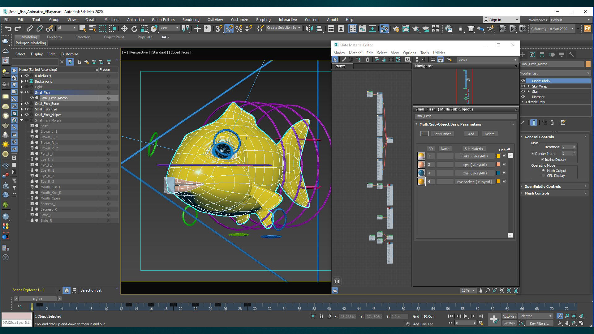 Small Fish Animated Low-poly 3D model_3