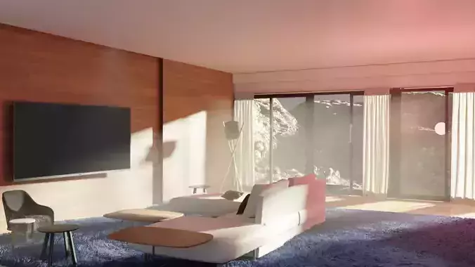 3D Design Fully Furnished Living Room