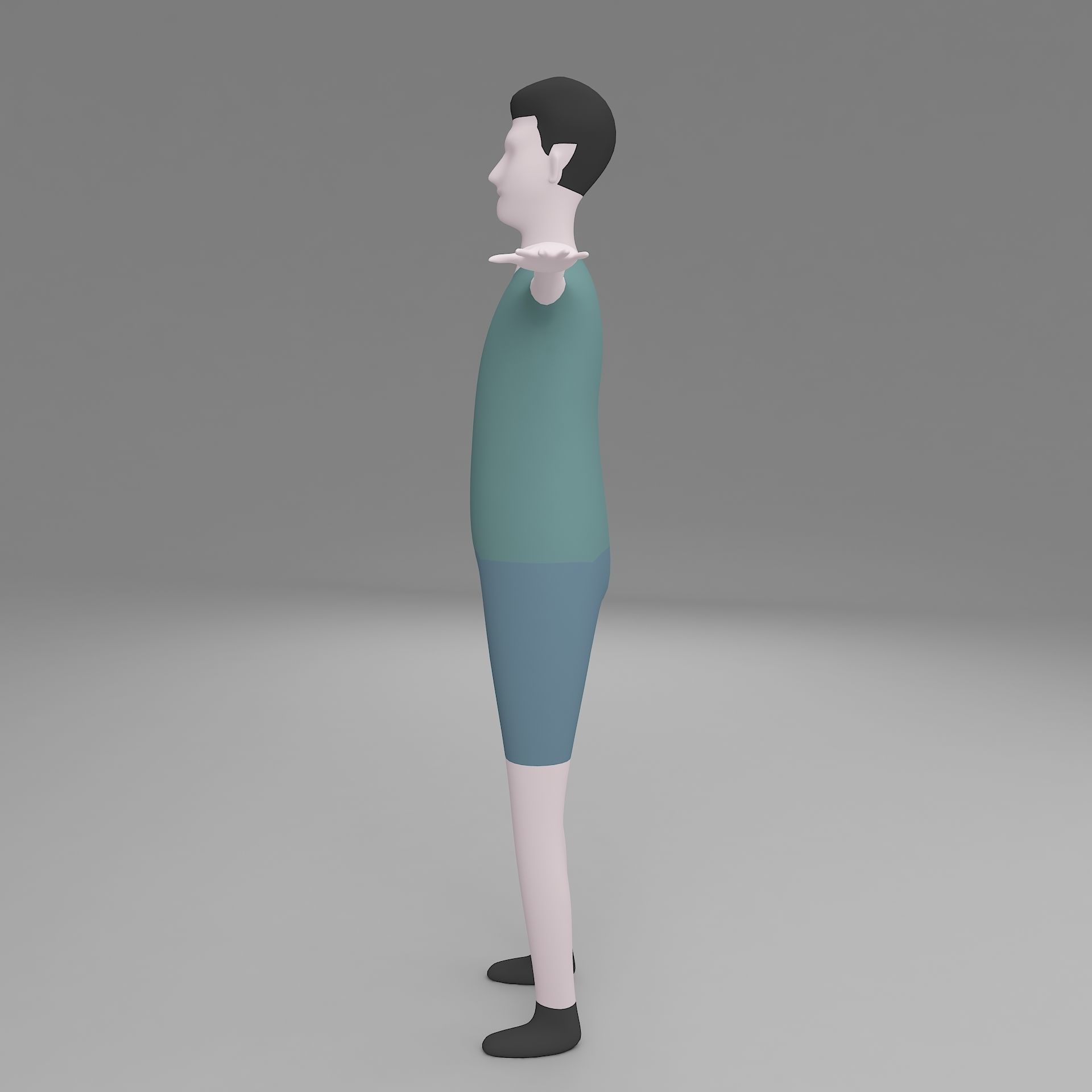 man base mesh Low-poly 3D model_3
