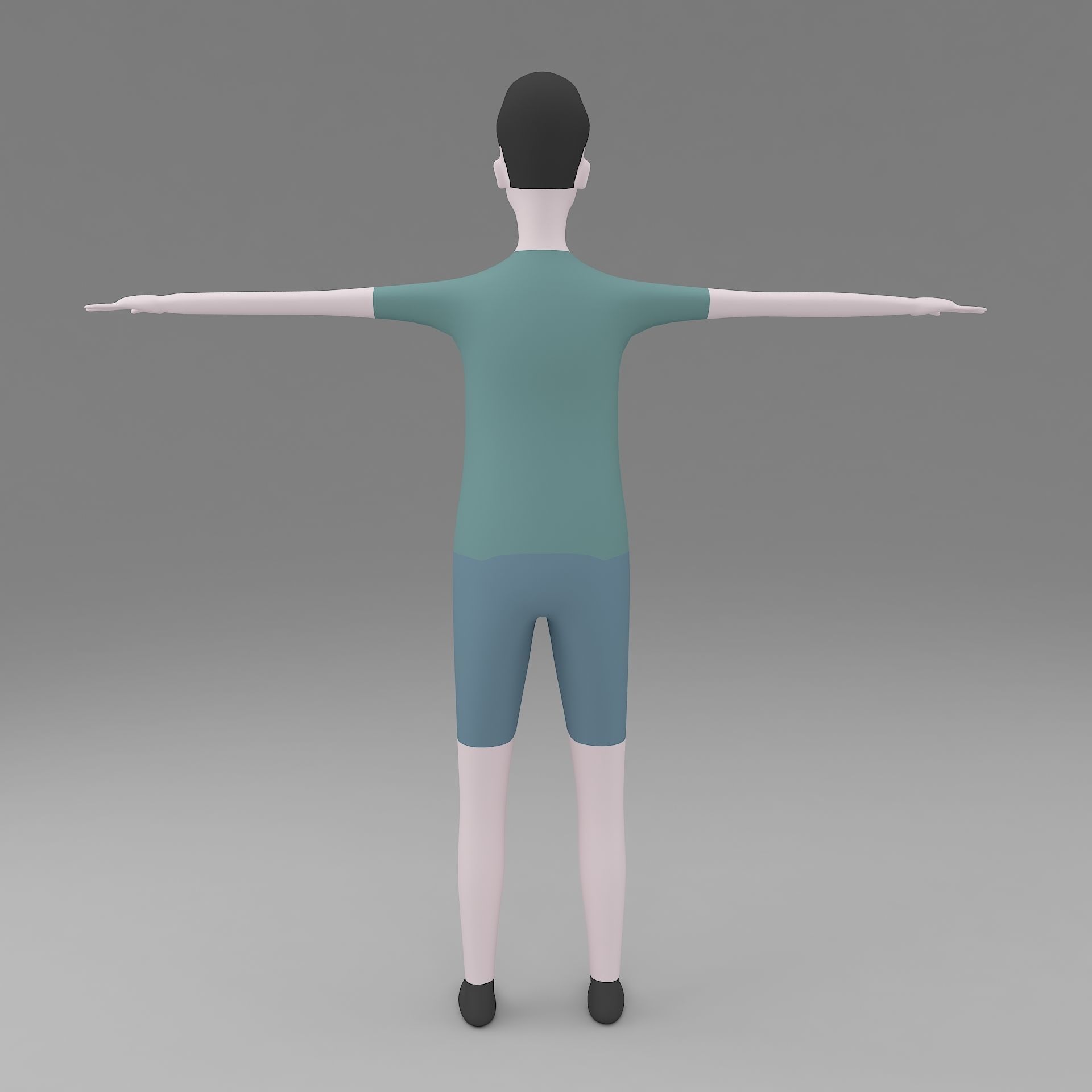 man base mesh Low-poly 3D model_5