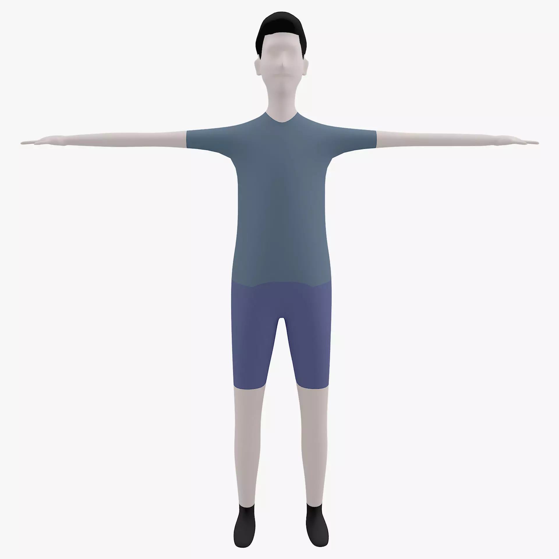 man base mesh Low-poly 3D model_0