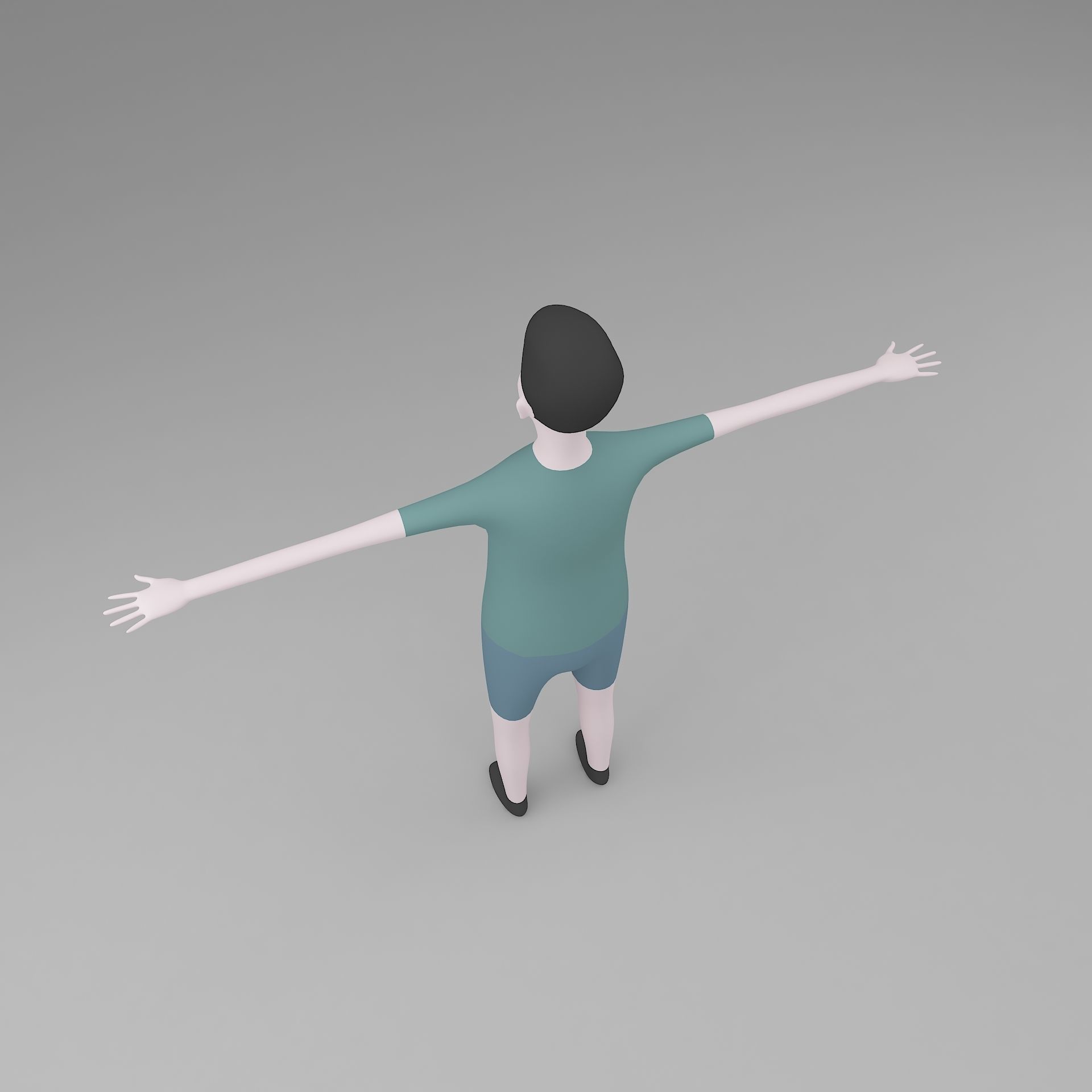 man base mesh Low-poly 3D model_9