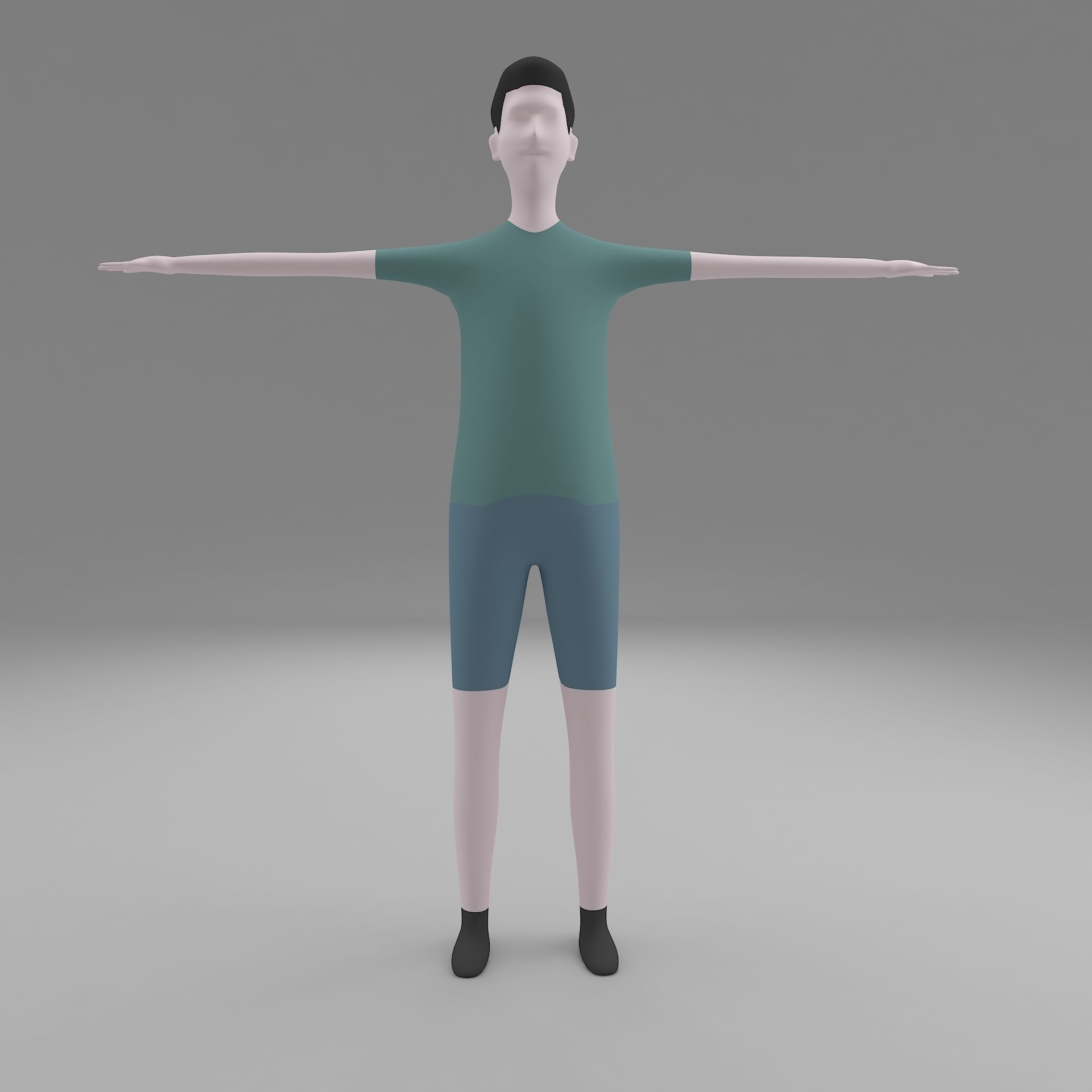 man base mesh Low-poly 3D model_1