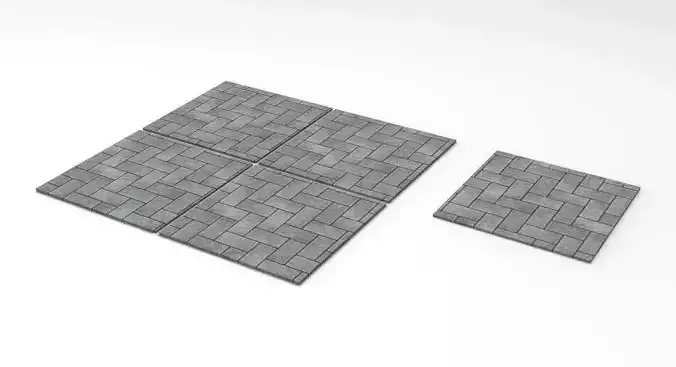 Texture PBR 4K set of paver tiles