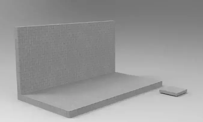 Texture PBR 4K wall with box in middle