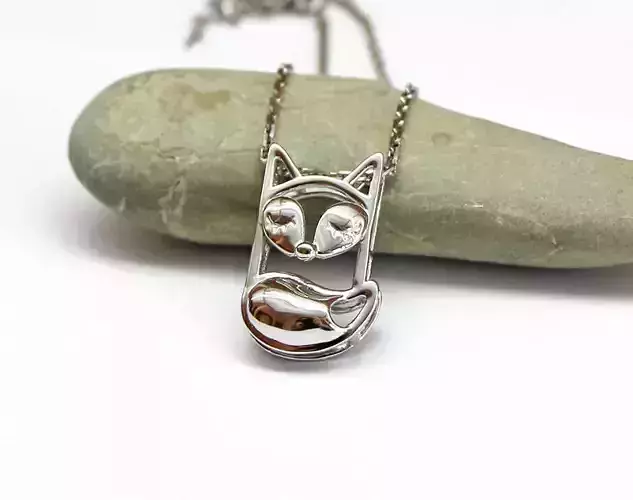 Fox jewelry 3D model - Pendant