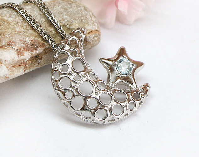 Moon and star pendant jewelry 3D model 3D print model