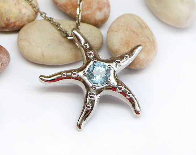 Starfish pendant necklace 3D model - Jewelry printable model 3D print model