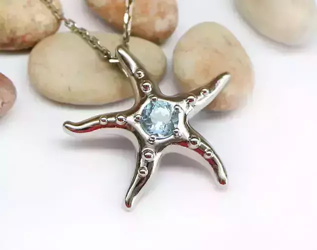 Starfish pendant necklace 3D model - Jewelry printable model