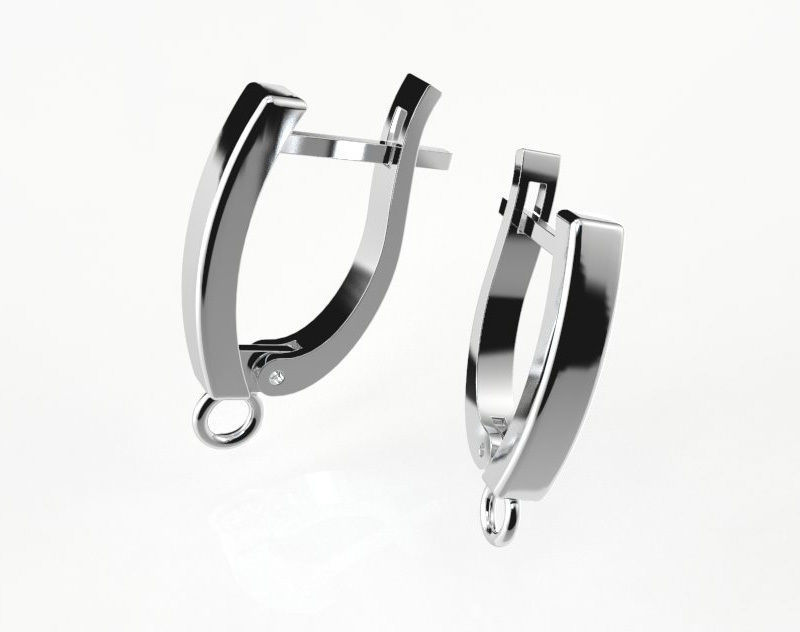 Hoop earrings findings for adding dangling elements 3D print model_9