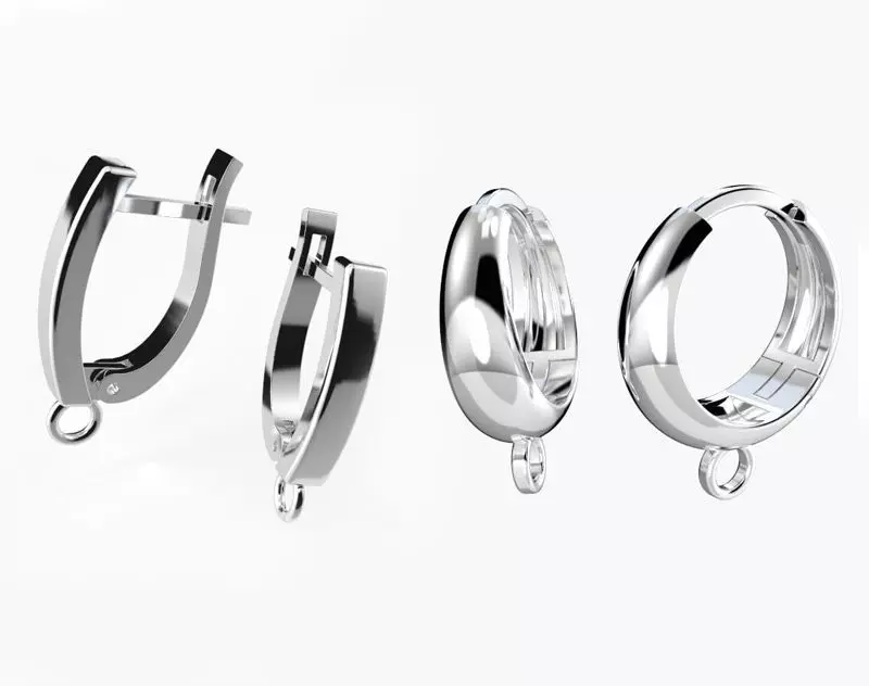 Hoop earrings findings for adding dangling elements 3D print model_0