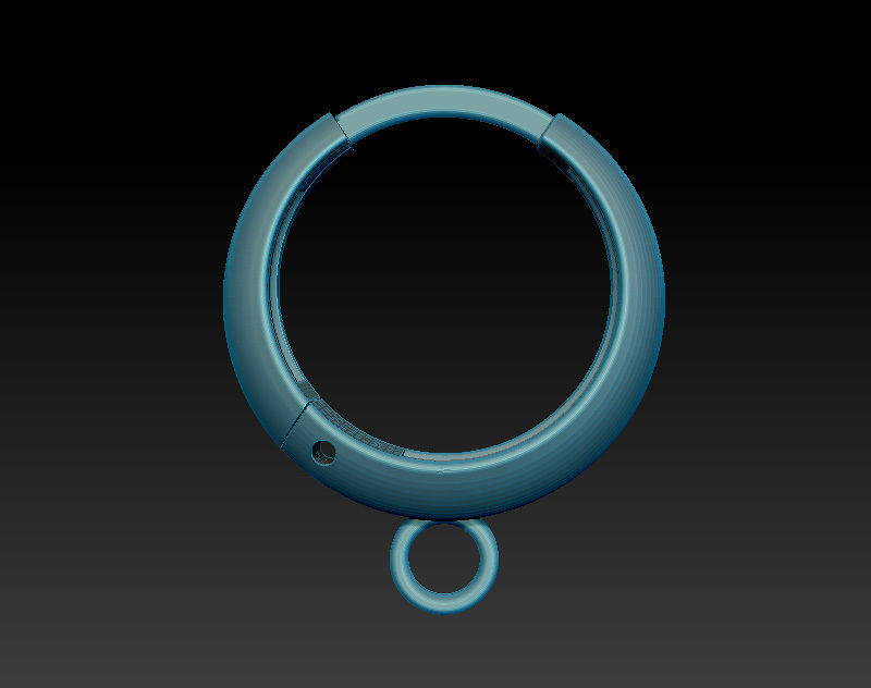 Hoop earrings findings for adding dangling elements 3D print model_2