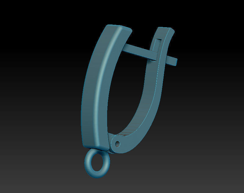 Hoop earrings findings for adding dangling elements 3D print model_6