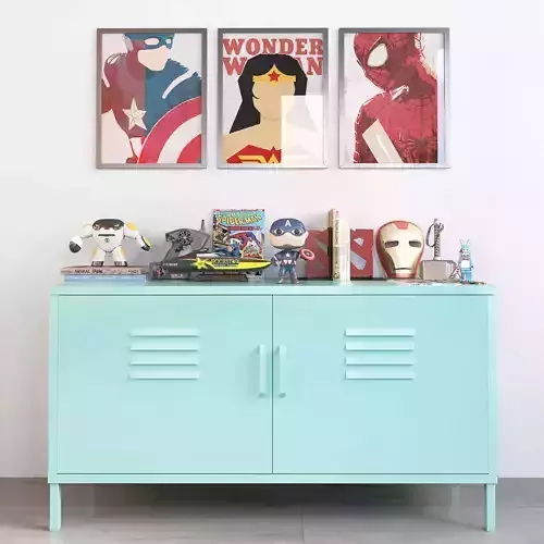SUPERHERO teen room decor set 3D model