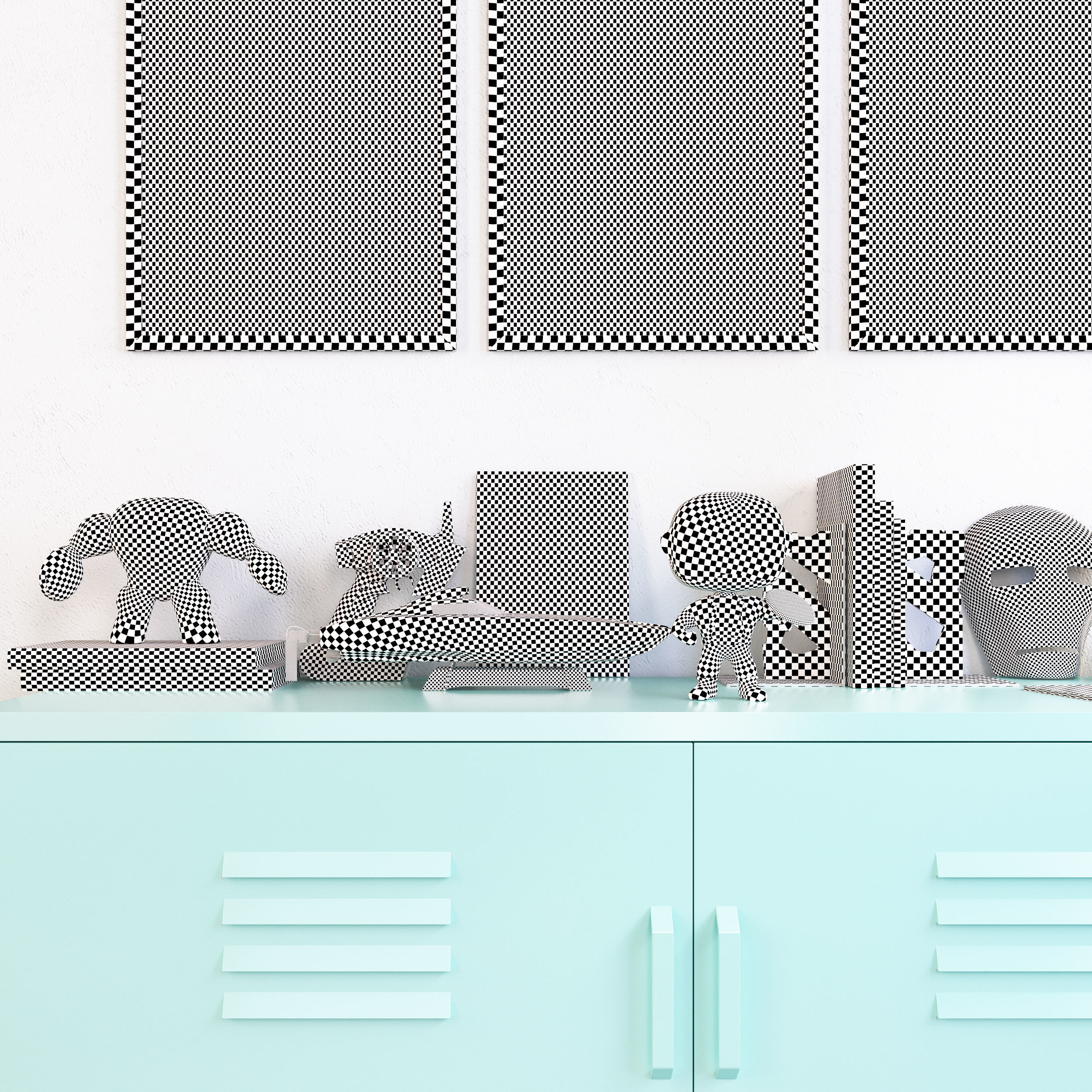 SUPERHERO teen room decor set 3D model_11