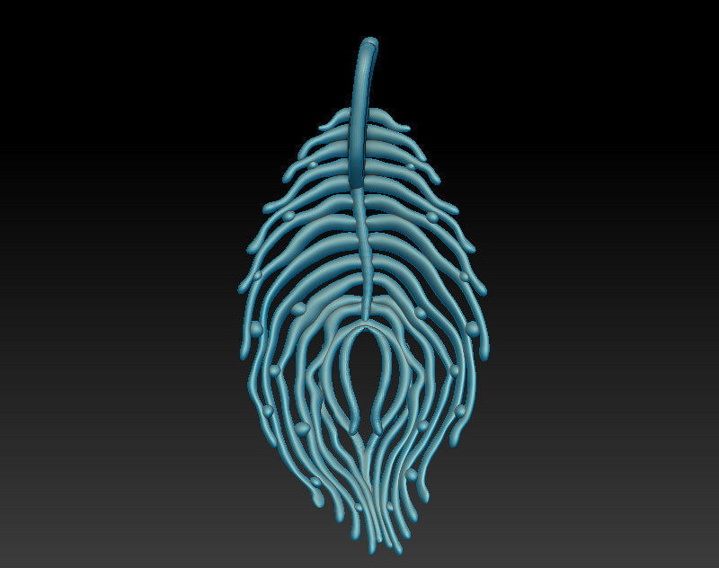 Feather pendant 3D model - Jewelry digital files for printing 3D print model_4