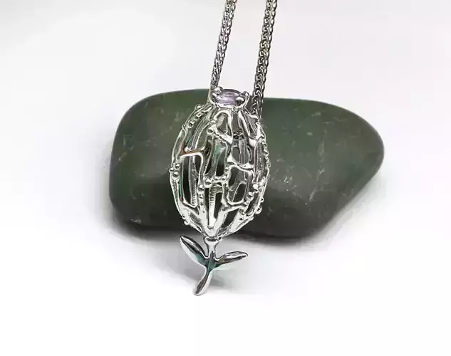 Flower bud pendant model with openwork pattern 3D print model