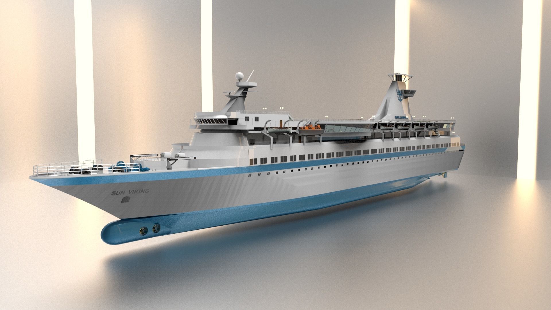 Cruise Ship Royal caribbean Sun Viking 3D model_5